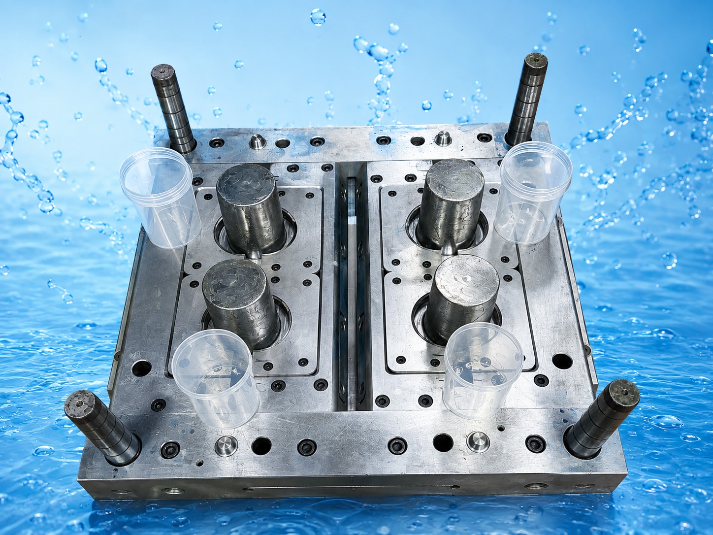 500 ML container mould with threading, 4 cavities