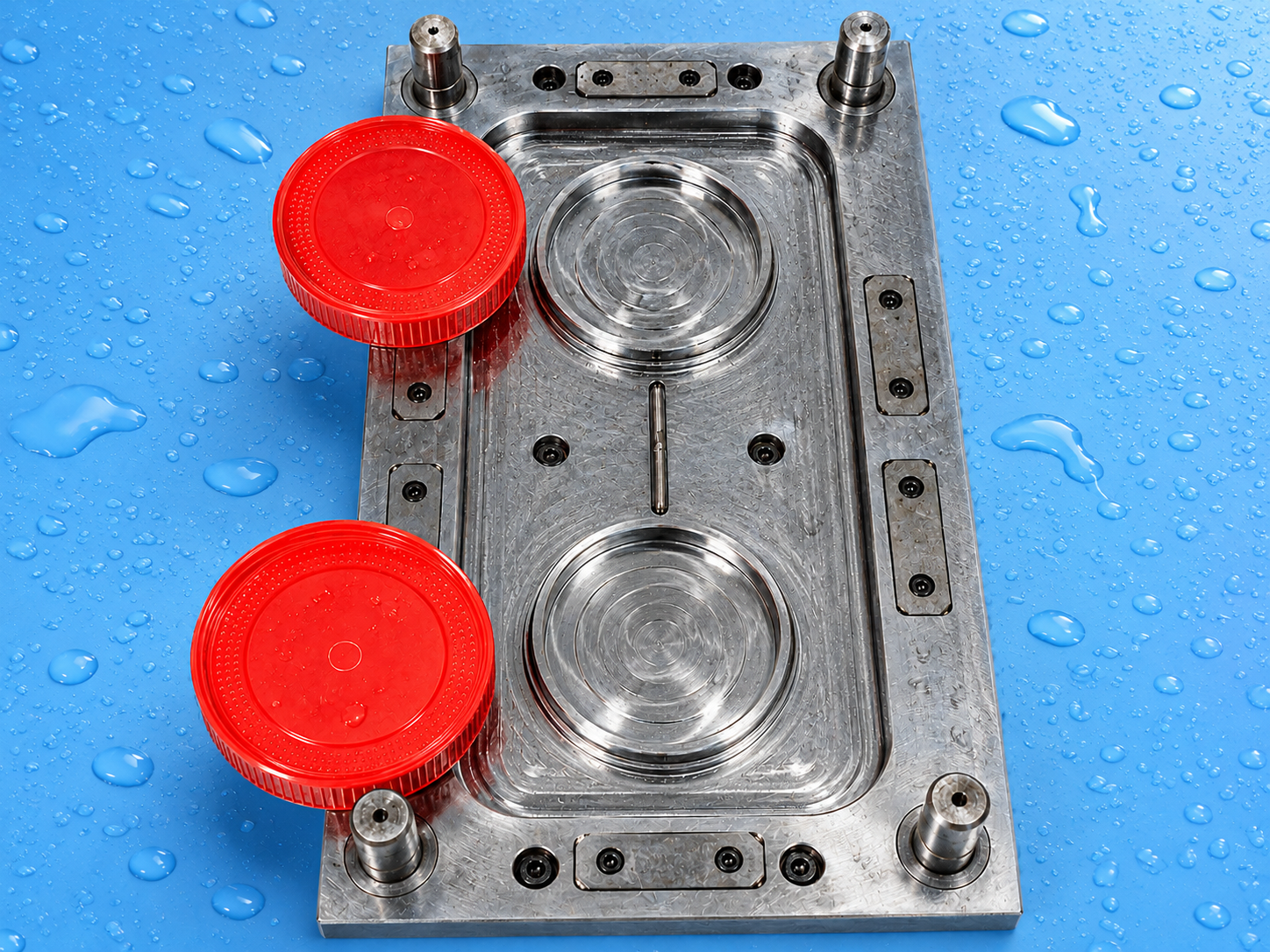 1500 ML container lid mould with threading, double cavity